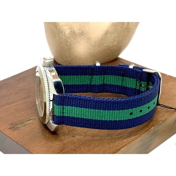 Fossil Mens Watch WB1043 Quartz Green Dial 38mm Stainless Steel Case Nylon Strap - Picture 9 of 14